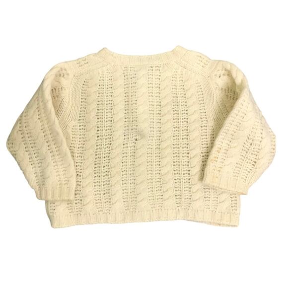 Celeste Cardigan Baby Size 12-18M Creamy Cable Knit Long Sleeve 100% Cashmere - Picture 3 of 6